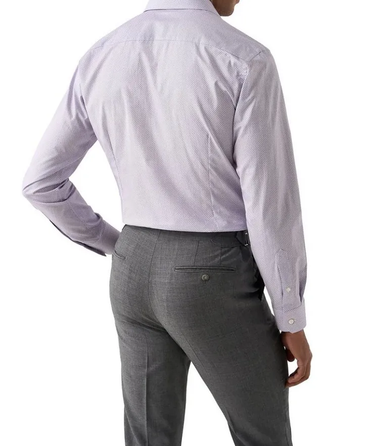 Slim-Fit Micro Dress Shirt