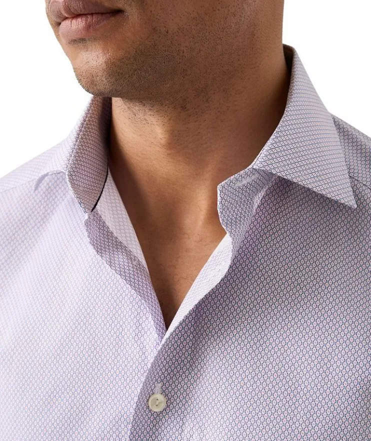 Slim-Fit Micro Dress Shirt