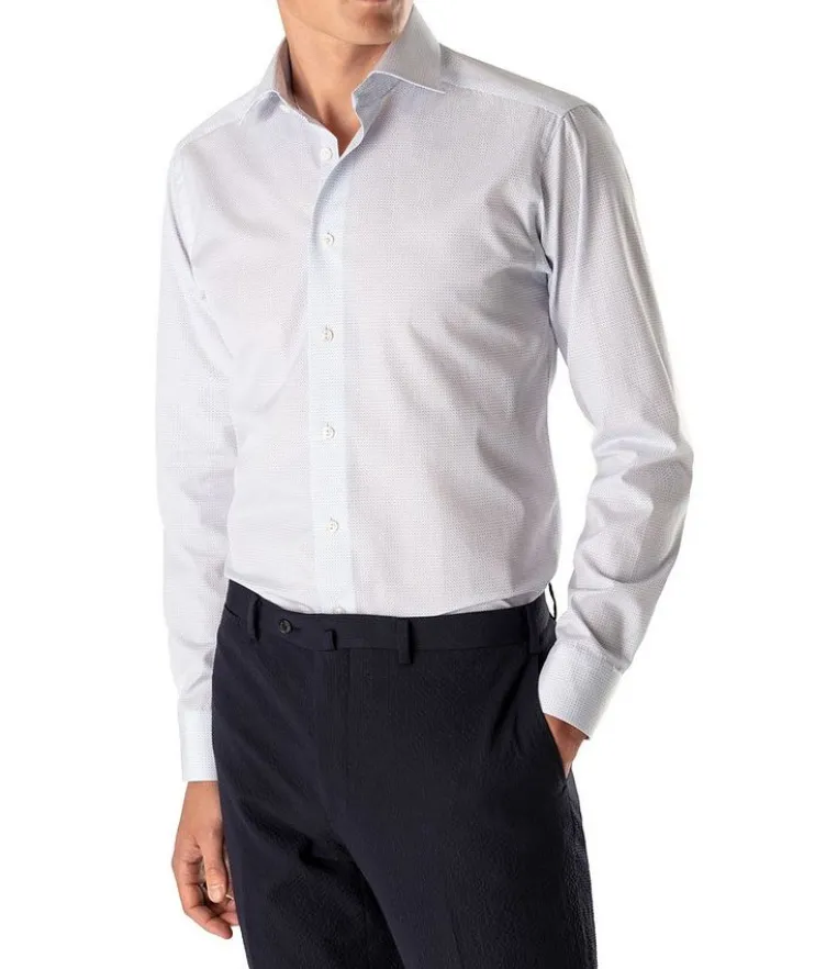 Slim-Fit Micro Poplin Dress Shirt
