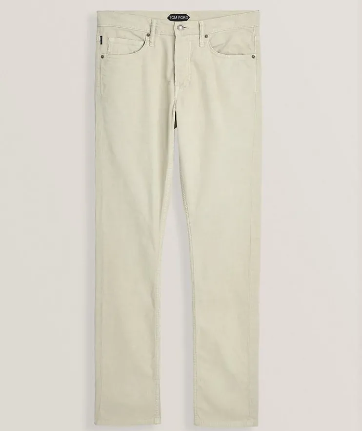 Slim-Fit Micro-Corduroy Pants