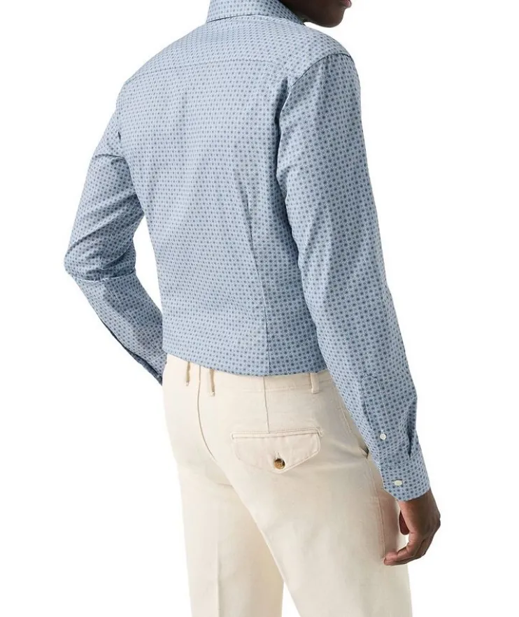 Slim-Fit Micro-Floral Dress Shirt