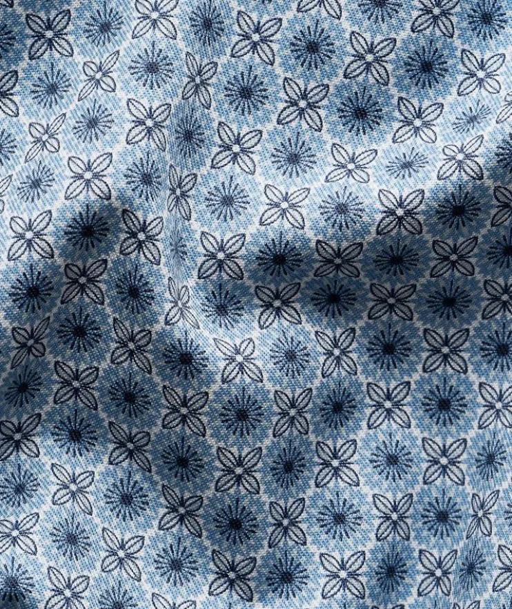 Slim-Fit Micro-Floral Dress Shirt