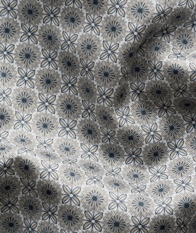 Slim-Fit Micro-Floral Dress Shirt