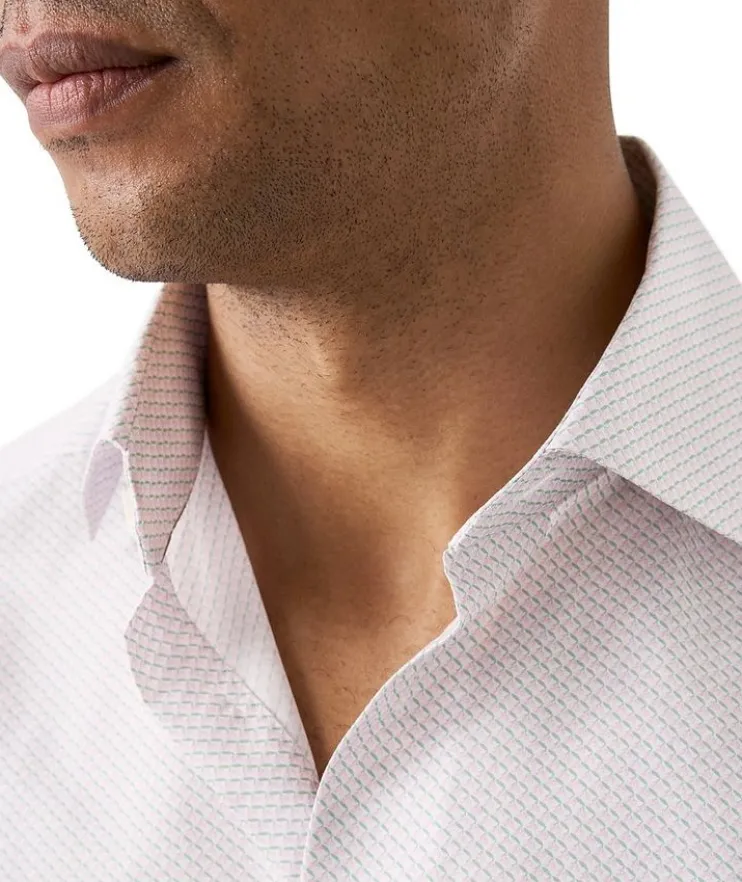 Slim-Fit Micro-Print Dress Shirt