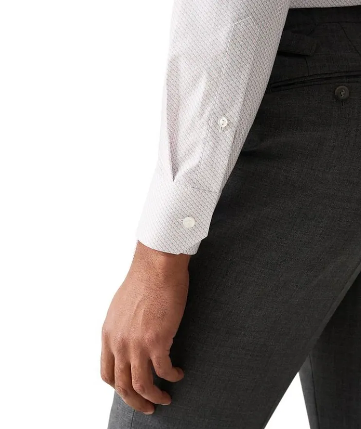 Slim-Fit Micro-Print Dress Shirt