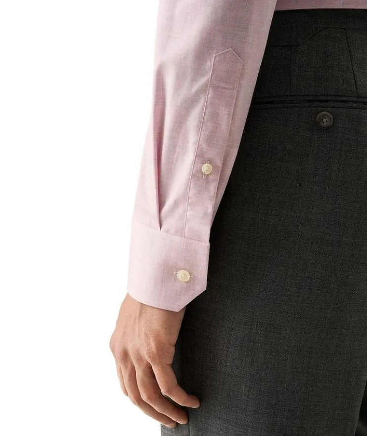 Slim-Fit Mélange Fine Twill Dress Shirt