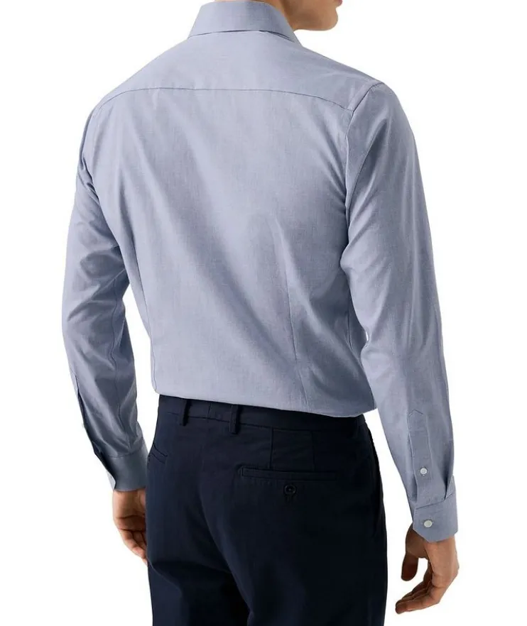 Slim-Fit Mélange Twill Dress Shirt