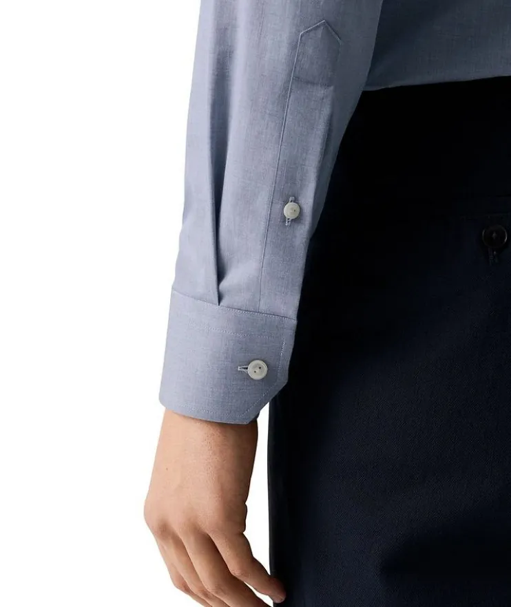 Slim-Fit Mélange Twill Dress Shirt