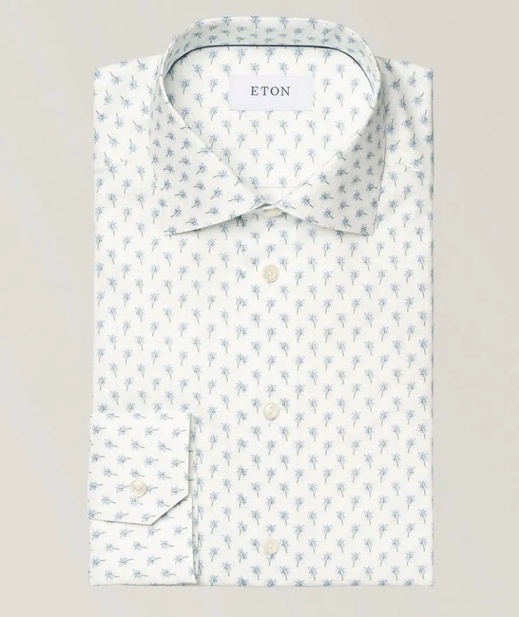 Slim-Fit Palm Tree Dress Shirt