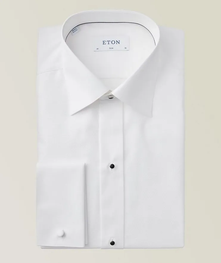 Slim-Fit Piqué Tuxedo Shirt