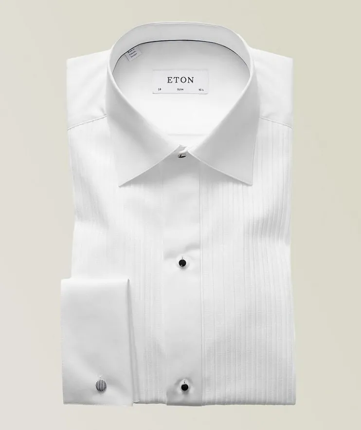 Slim-Fit Pleated Bib Front Tuxedo Shirt