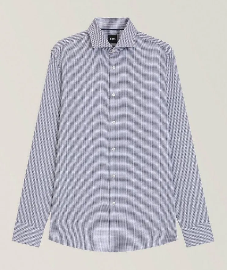 Slim-Fit Printed Cotton Dress Shirt