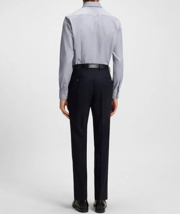 Slim-Fit Printed Cotton Dress Shirt