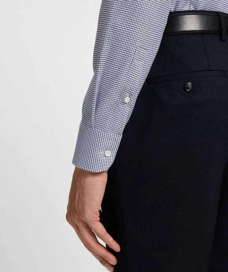 Slim-Fit Printed Cotton Dress Shirt