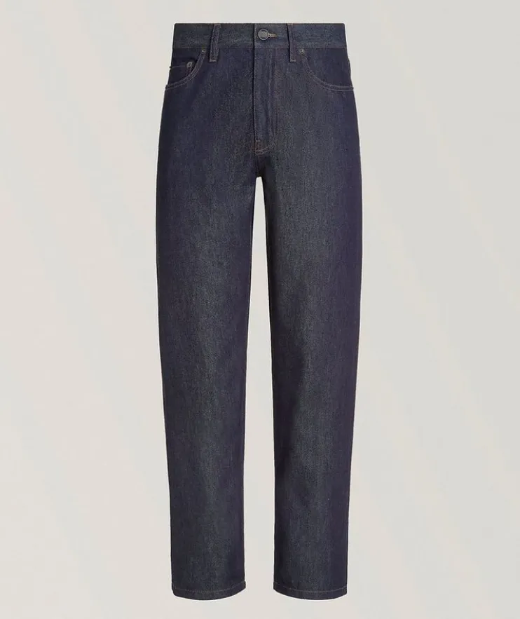 Slim-Fit Rinse-Washed Cotton-Silk Roccia Jeans