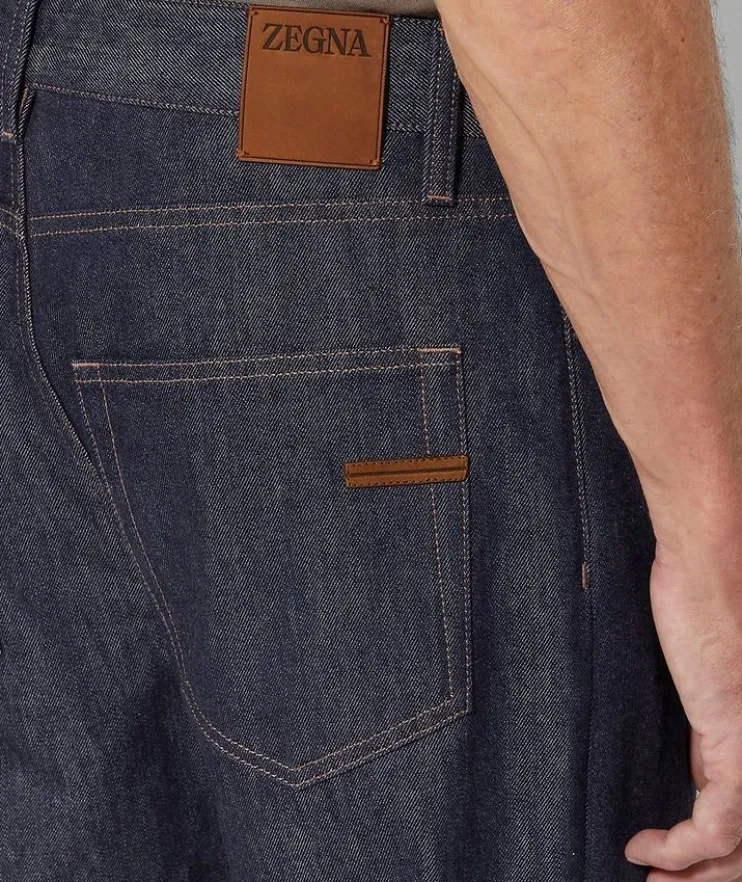 Slim-Fit Rinse-Washed Cotton-Silk Roccia Jeans