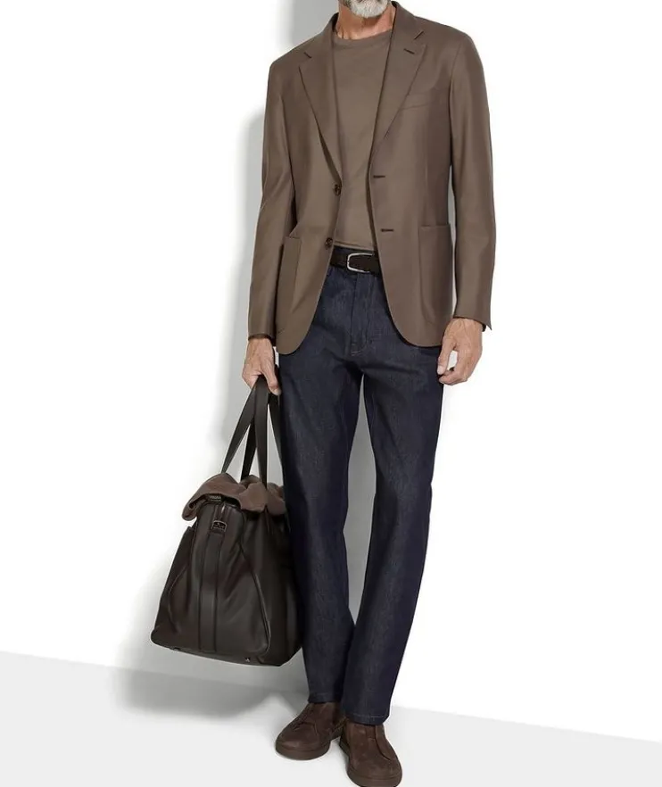 Slim-Fit Rinse-Washed Cotton-Silk Roccia Jeans