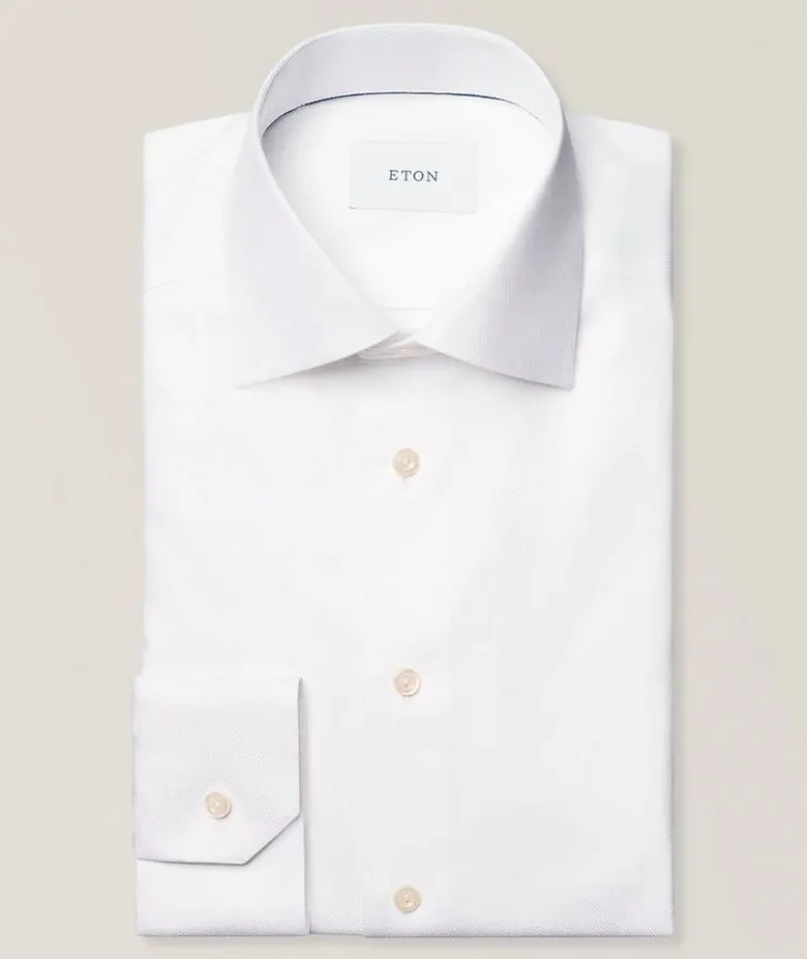 Slim-Fit Semi-Solid Twill Dress Shirt