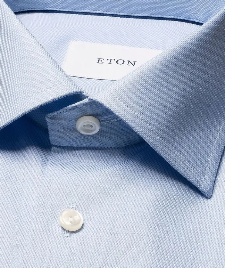 Slim-Fit Semi-Solid Twill Dress Shirt