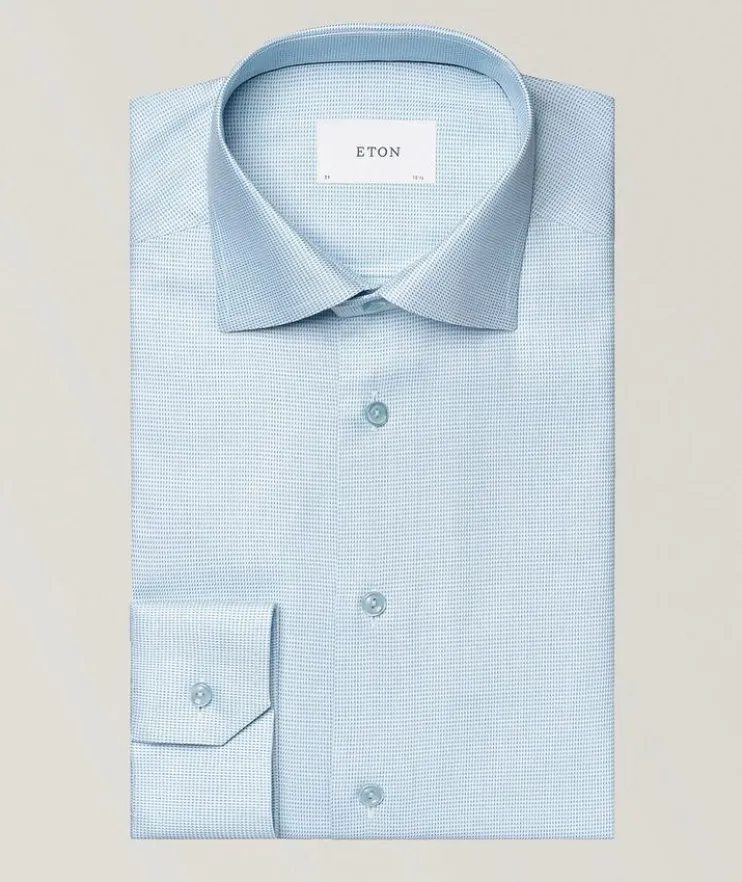 Slim-Fit Semi-Solid Dress Shirt