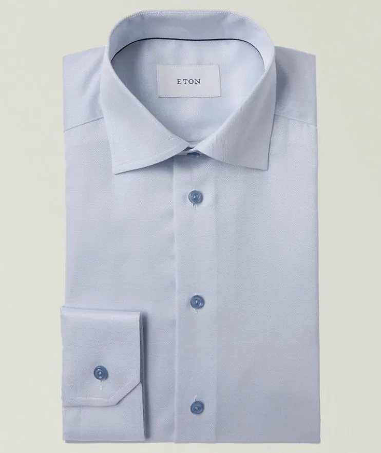 Slim-Fit Semi-Solid Twill Dress Shirt