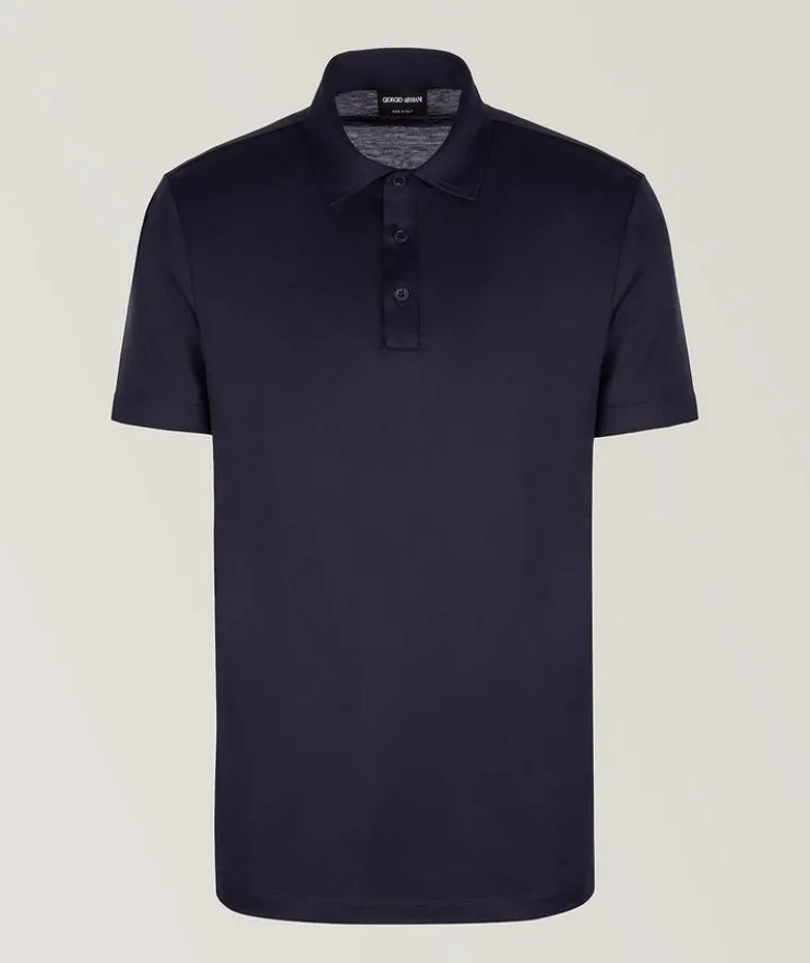 Slim-Fit Silk-Cotton Jersey Polo