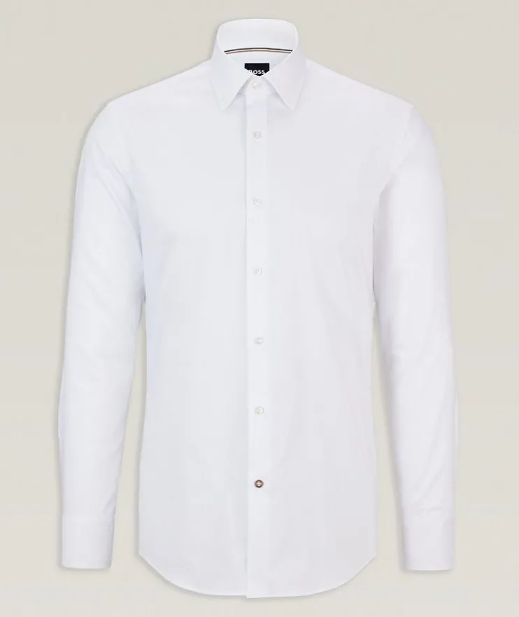 Slim-Fit Solid Dress Shirt