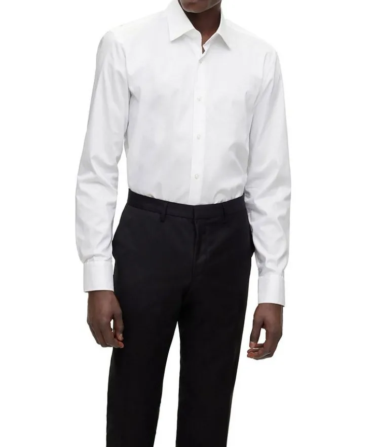 Slim-Fit Solid Dress Shirt