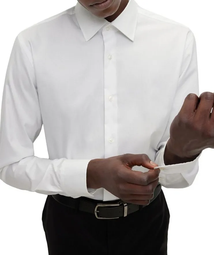 Slim-Fit Solid Dress Shirt