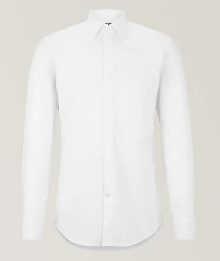 Slim-Fit Solid Dress Shirt