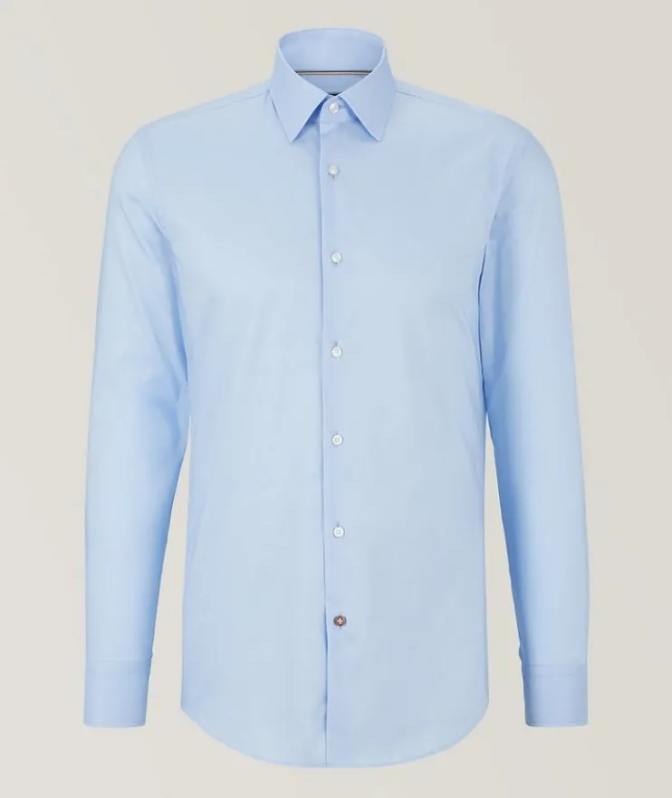 Slim-Fit Solid Dress Shirt