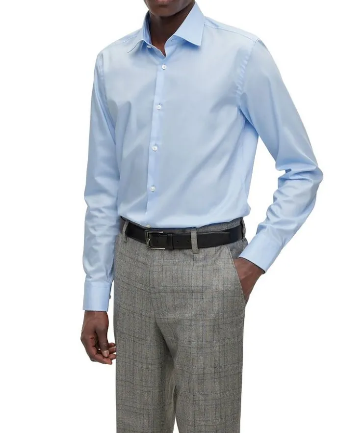 Slim-Fit Solid Dress Shirt