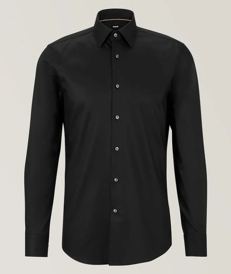 Slim-Fit Solid Dress Shirt