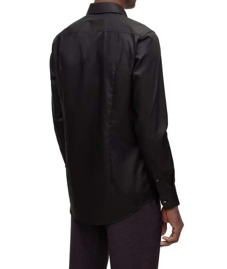 Slim-Fit Solid Dress Shirt