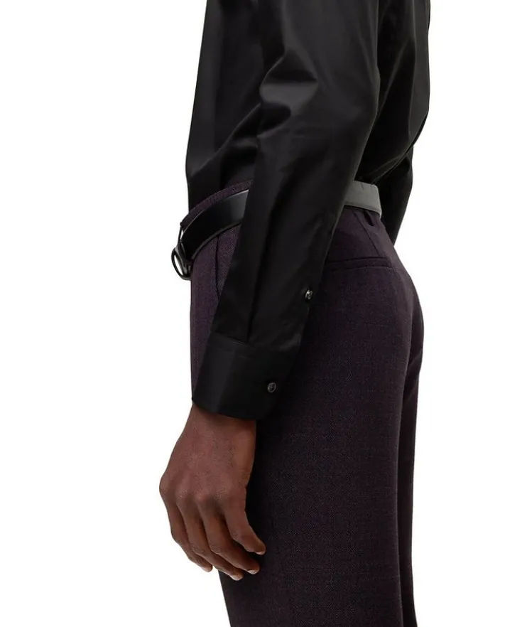 Slim-Fit Solid Dress Shirt