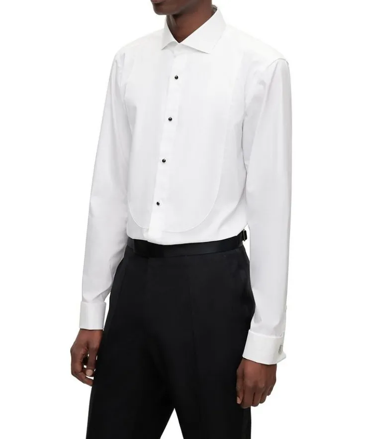 Slim-Fit Solid Dress Shirt