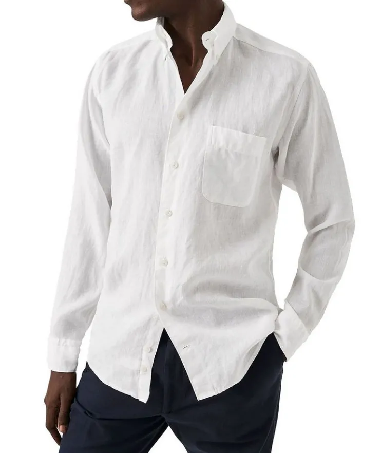Slim-Fit Solid Linen Shirt