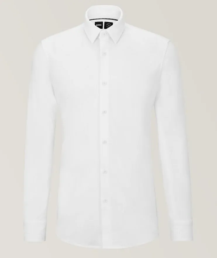 Slim-Fit Stretch-Jersey Dress Shirt
