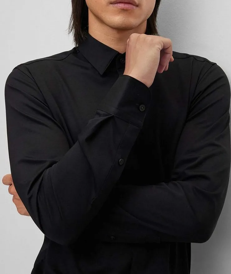 Slim-Fit Stretch-Jersey Dress Shirt