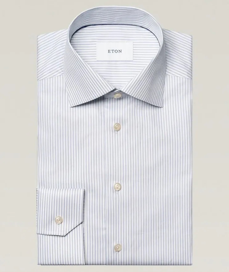 Slim-Fit Stripe Twill Dress Shirt