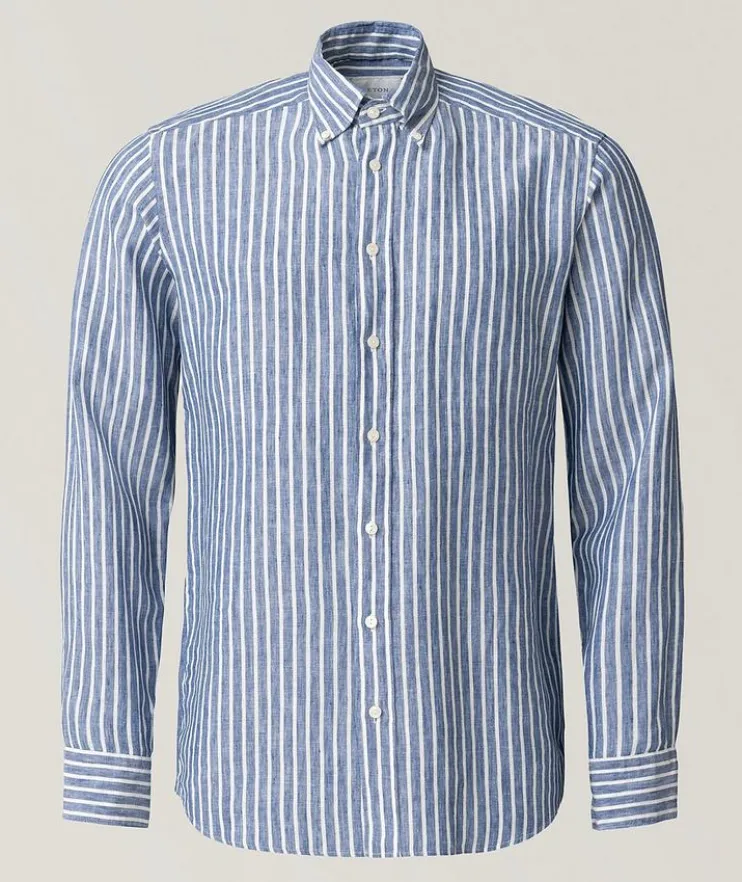 Slim-Fit Striped Linen Shirt