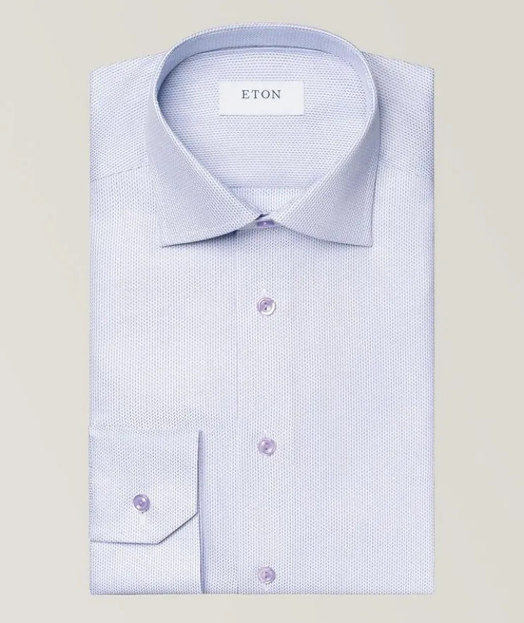 Slim-Fit Textured Twill Dress Shirt