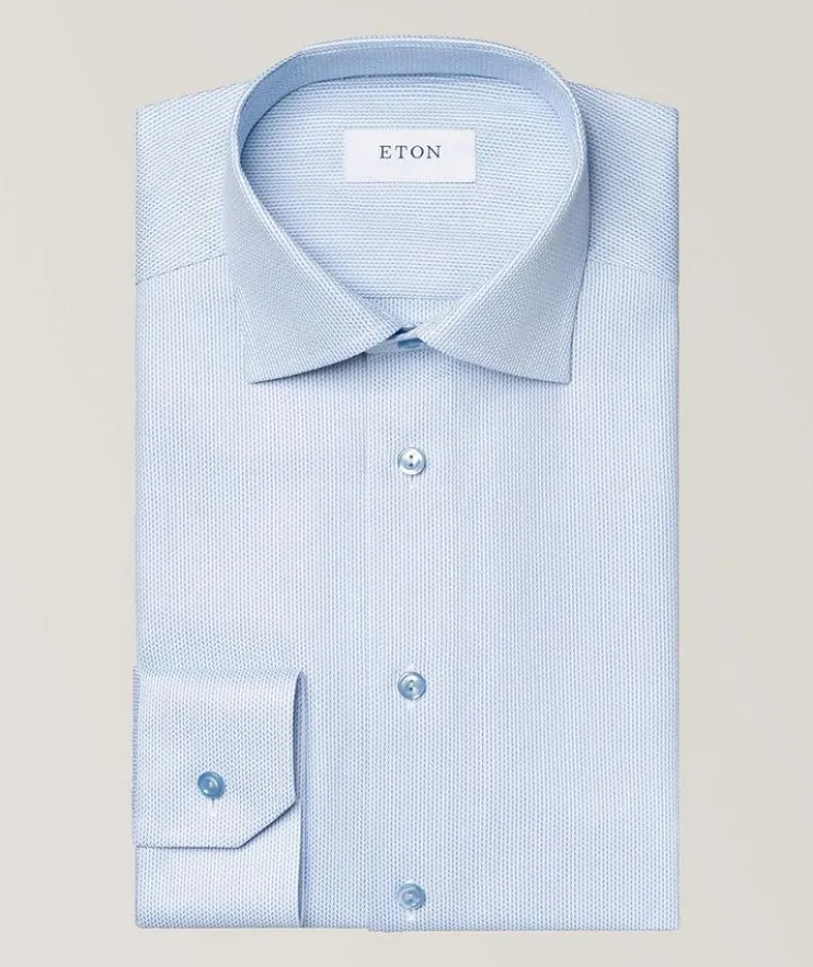 Slim-Fit Textured Twill Dress Shirt
