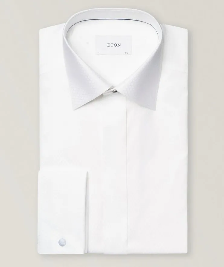 Slim-Fit Textured Tuxedo Shirt