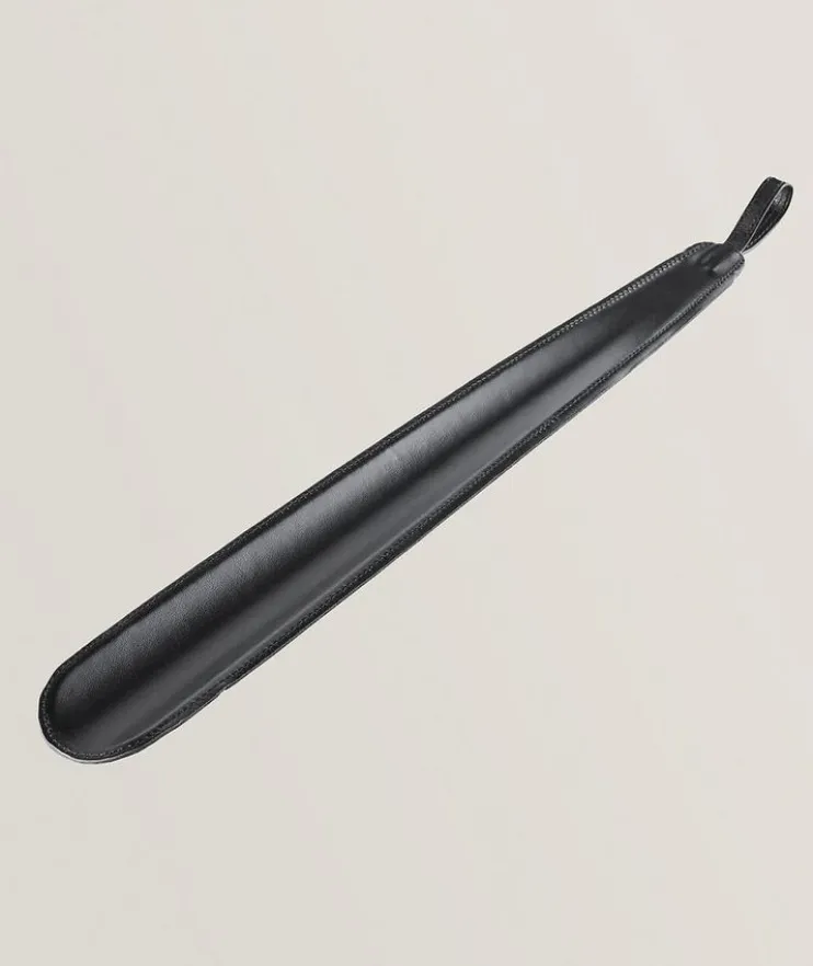 Smooth Leather Steel Shoehorn