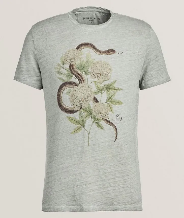 Snake & Rose Linen T-Shirt