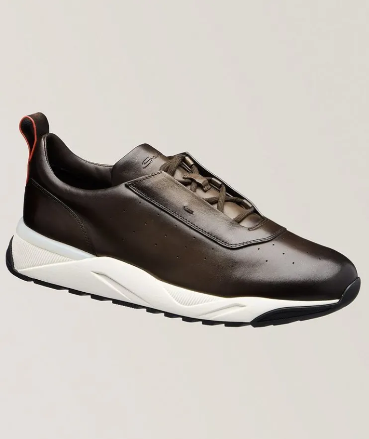 Soft Burnished Leather Sneakers