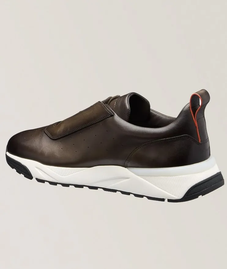 Soft Burnished Leather Sneakers