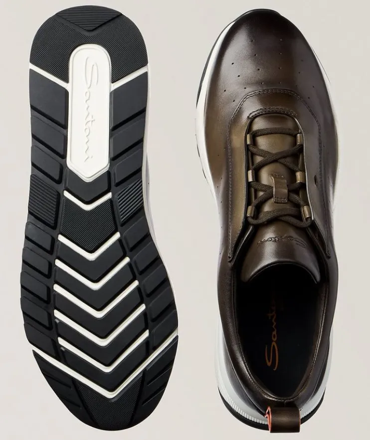 Soft Burnished Leather Sneakers