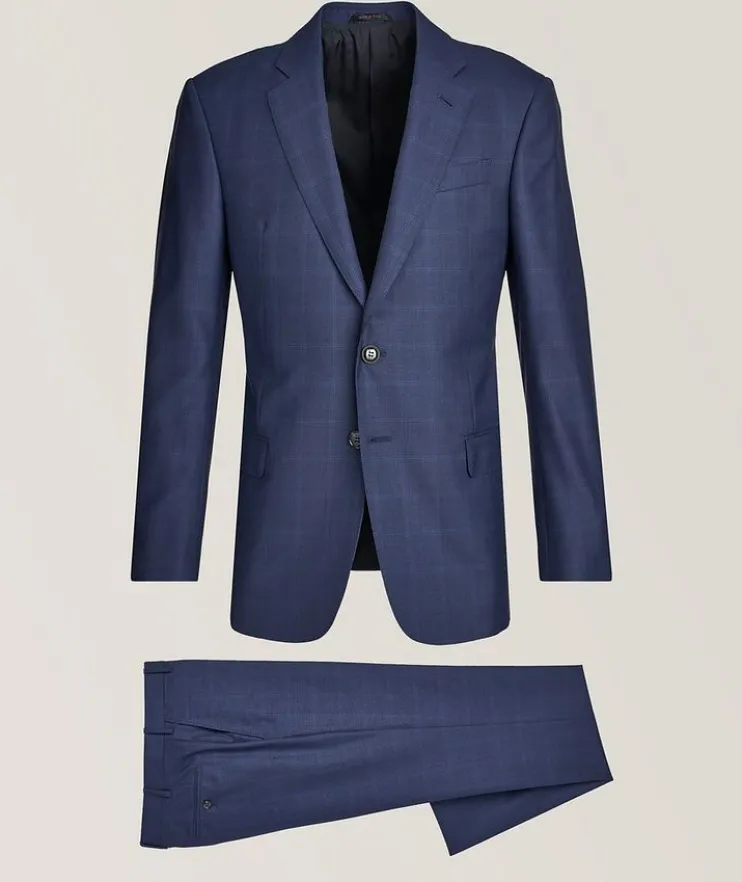 Soft Collection Checked Wool-Silk Suit
